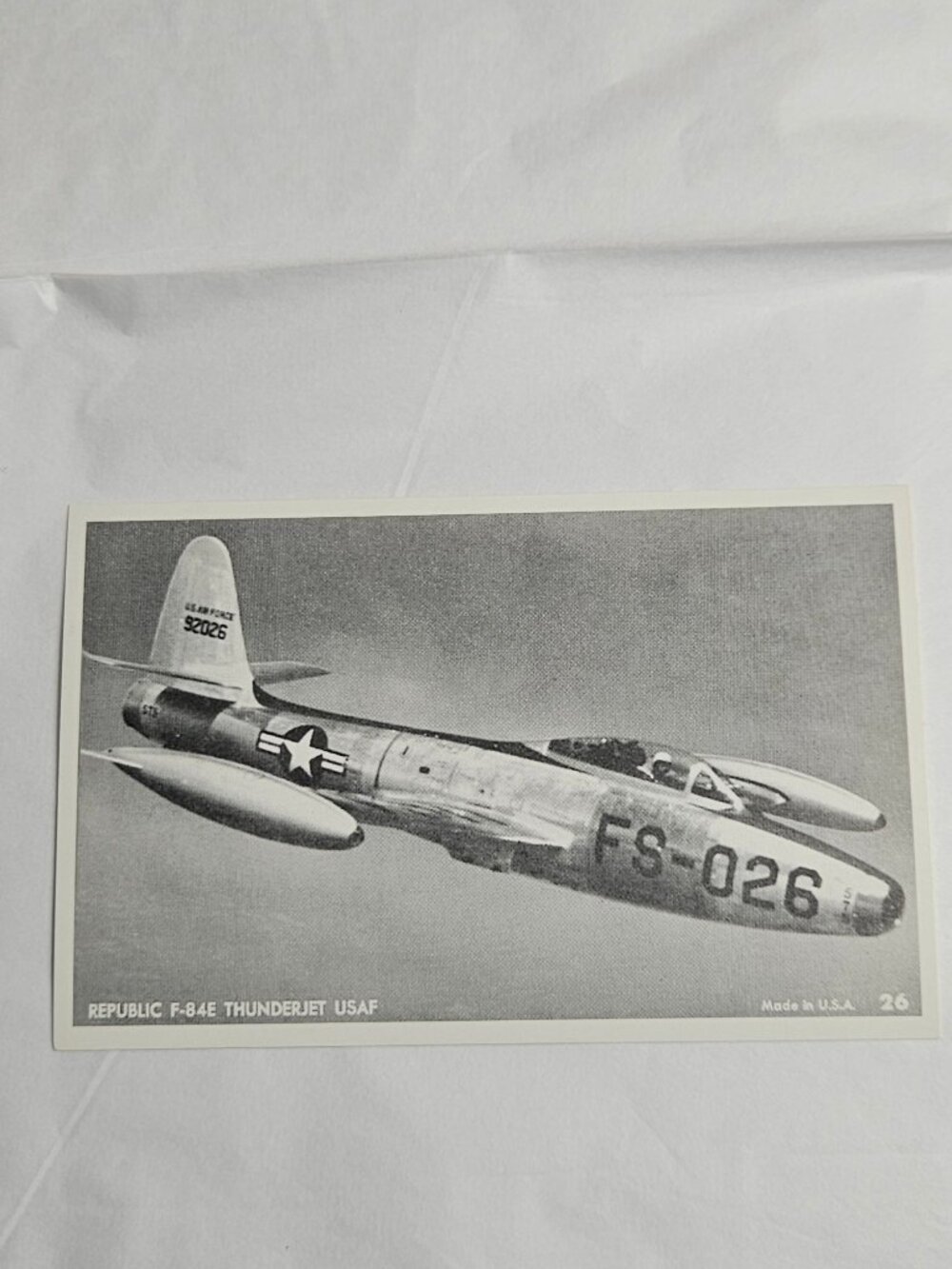 Republic F-84E Thunderjet USAF Postcard
